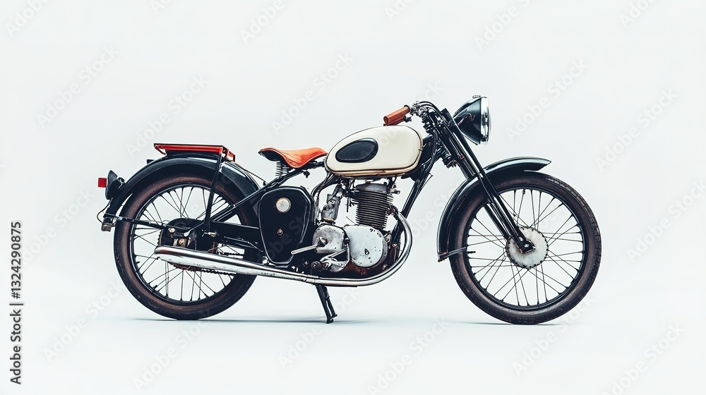 Obraz premium vintage motobike with white background 