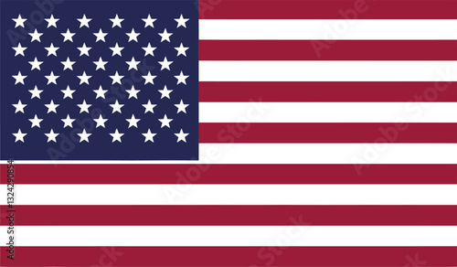 flag of united states of america, american flag isolated on white, USA Flag, badge, 
