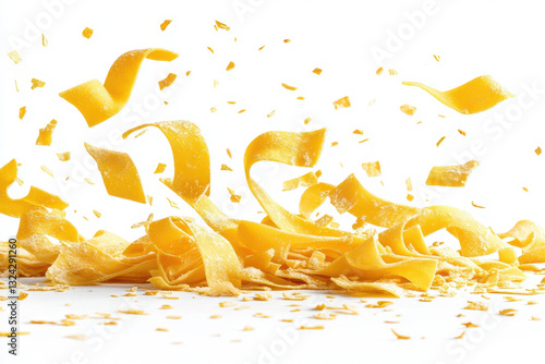 Pile of orange peels on white background. photo