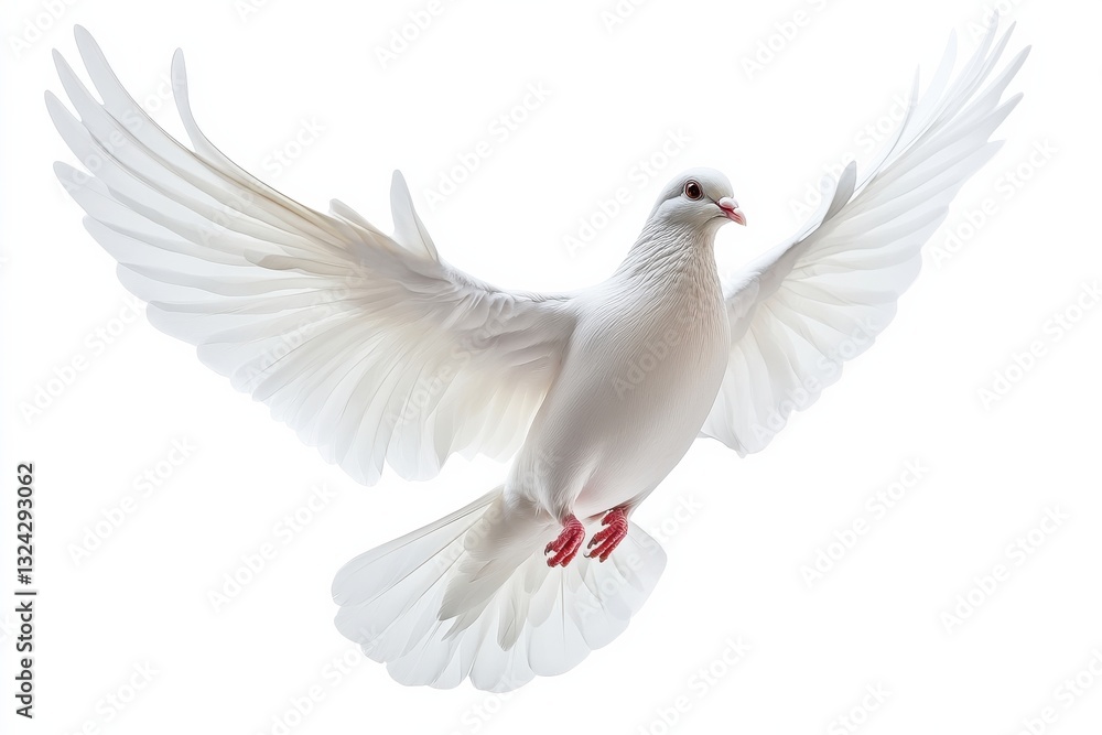 Majestic white dove soaring gracefully against a pure white backdrop, embodying freedom and peace isolated on transparent background Majestic white dove soaring gracefully against a pure white backdrop, embodying freedom and peace isolated on transparent background