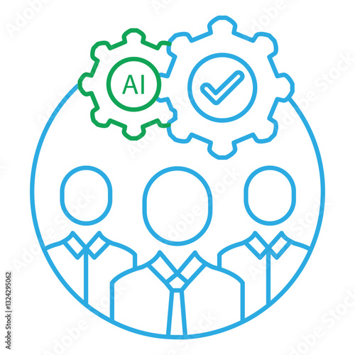 Job Interview Candidate Ai Autmation Vector Symbol icon Design