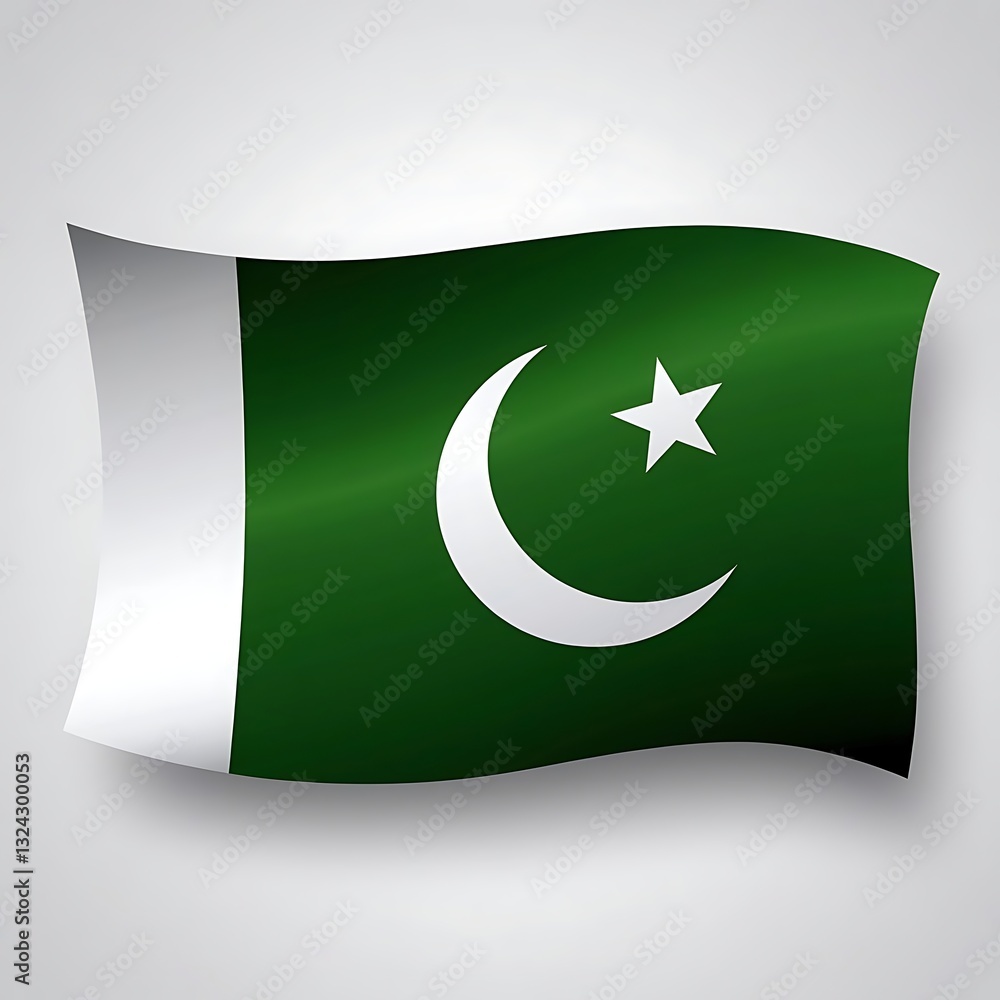 flag of pakistan waving in the wind, illustration, green flag, flag of pakistan waving in the wind, illustration, green flag,