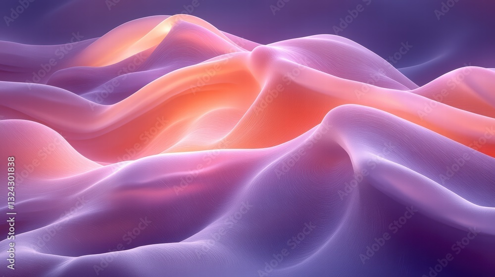 Fototapeta premium Abstract Art of Ambient Pastel Fog Swirling into a Dreamlike Landscape of Colorful Waves