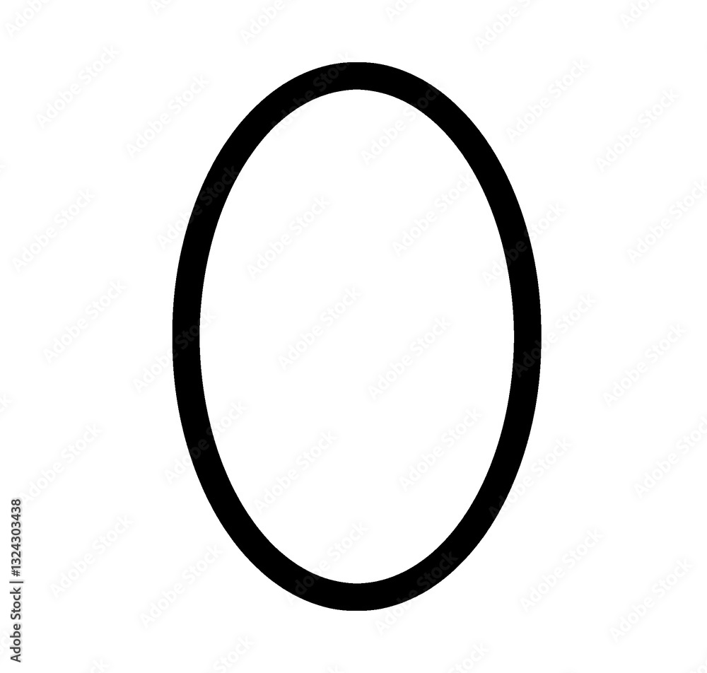 Minimalist Black Outline Oval Shape on White Background for Design and Art Concepts Minimalist Black Outline Oval Shape on White Background for Design and Art Concepts