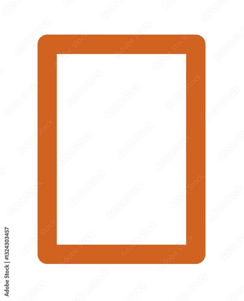 Minimalist Abstract Rounded Rectangle Frame in Warm Earthy Orange on White Background Minimalist Abstract Rounded Rectangle Frame in Warm Earthy Orange on White Background