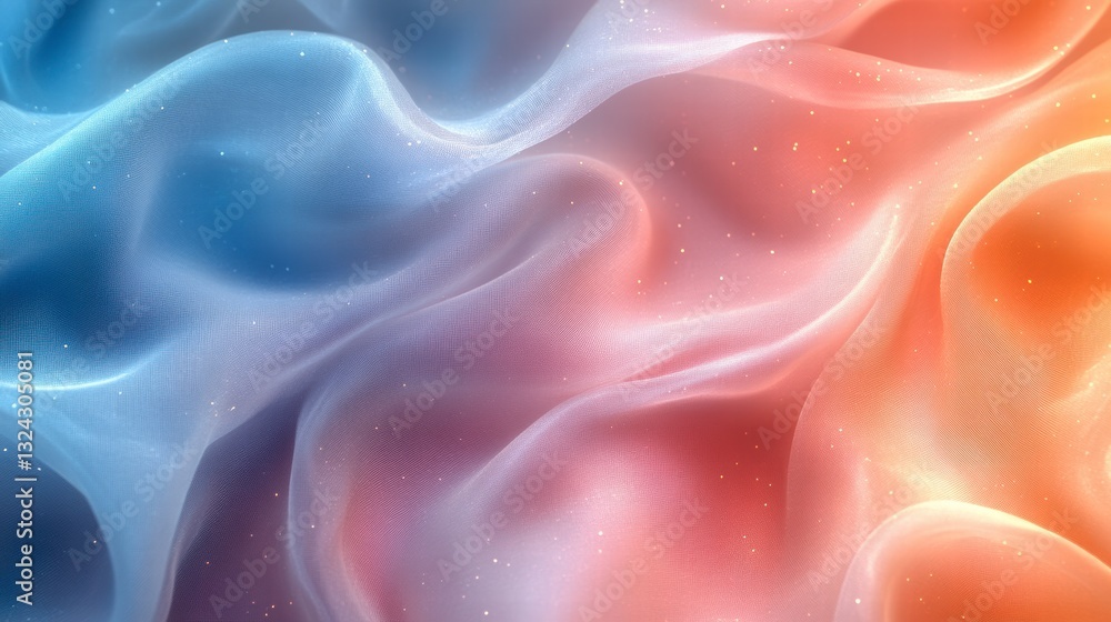 Obraz premium Abstract Art of Pastel Sunset Hues in a Dreamy Flowing Composition with Soft Textures