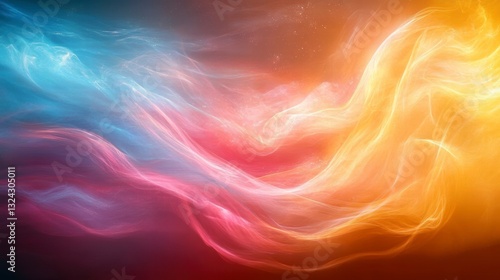 Wallpaper Mural Abstract Art of Pastel Spectral Glow Flowing in Soft Waves of Colorful Motion Torontodigital.ca