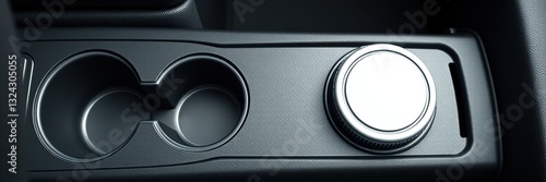 Modern Car Cup Holder Coaster Mockup with Design Space