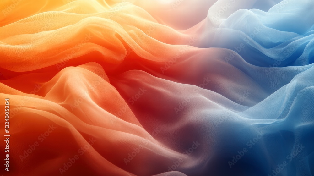 Fototapeta premium Abstract Art of Serene Pastel Waves Flickering in a Dreamlike Landscape