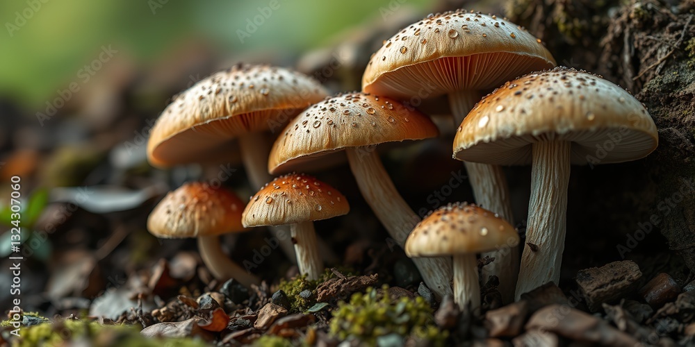 Fototapeta premium Mystical Magic Mushroom Macro Close-up