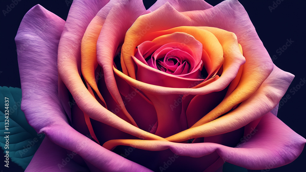 Obraz premium A close up of a pink rose art illustration design