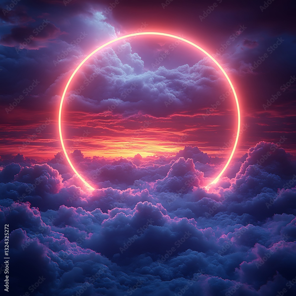 Mystical glowing clouds arranged in a stunning circular formation image Mystical glowing clouds arranged in a stunning circular formation image