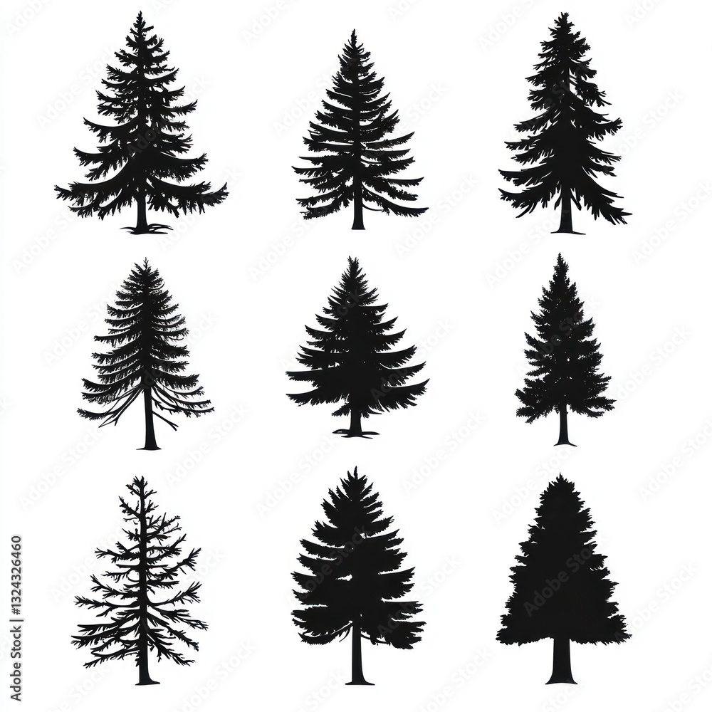 Evergreen Tree Silhouettes Evergreen Tree Silhouettes
