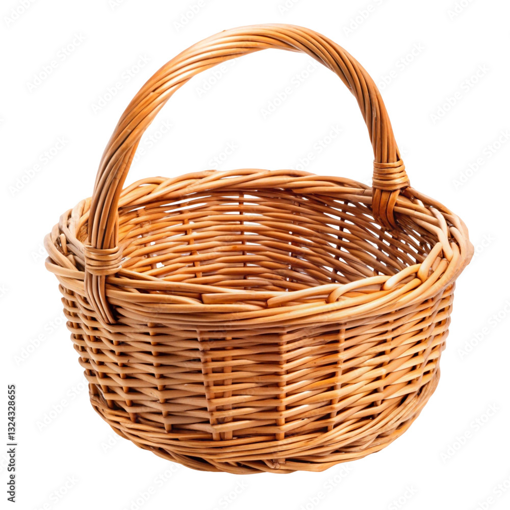Obraz premium wicker basket isolated on white background