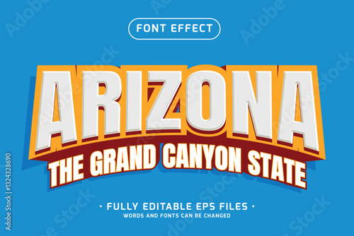 Arizona Grand Canyon State 3D Text Effect