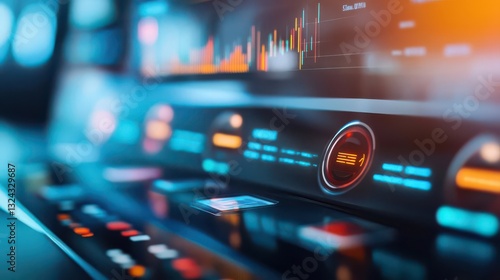 Wallpaper Mural Futuristic fintech banking technology system with holographic interfaces Torontodigital.ca