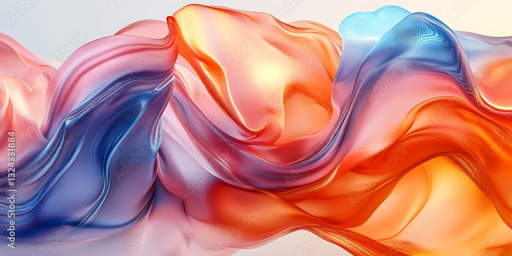 Fototapeta premium Abstract Colorful Fabric Flow