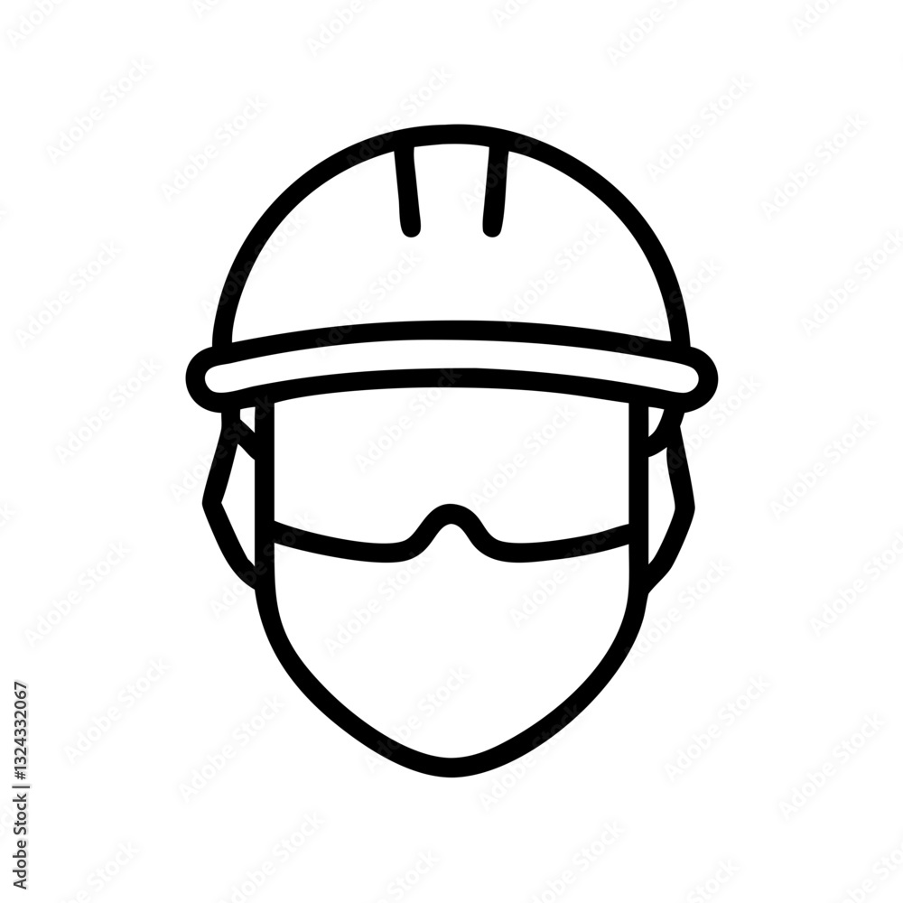 Naklejka premium construction worker outline isolated on transparent background 