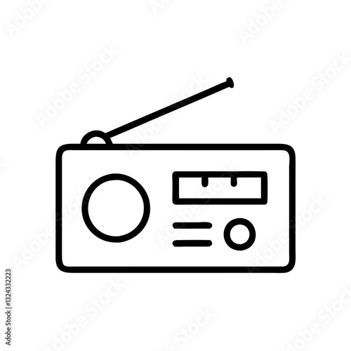 radio outline on transparent background 

