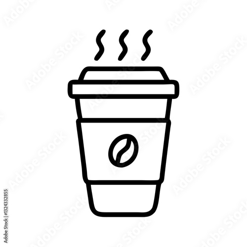 coffee cup outline on transparent background 
