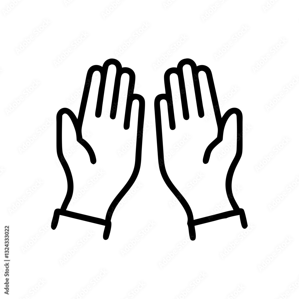 Obraz premium prayer hands outline on transparent background 