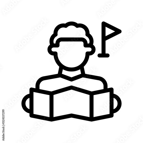 travel guide line icon