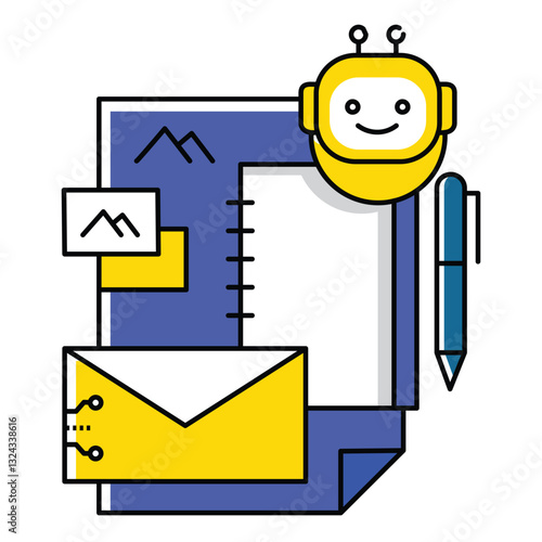 Visual Brand Identity Ai Chatbot Vector Icon design