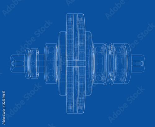 Wave Reducer. Vector illustration, 3d render