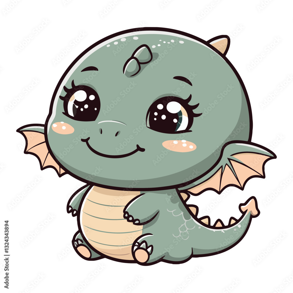 Fototapeta premium Sweet Round Baby Dragon