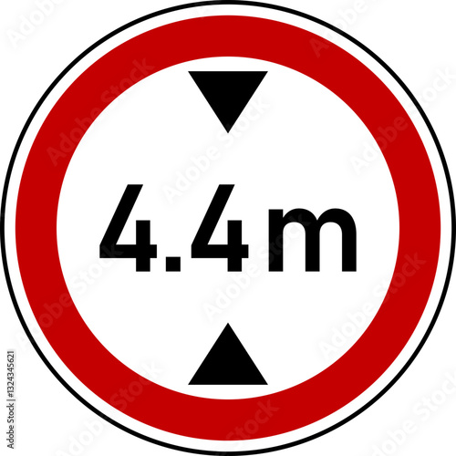 Free Download  4.4 m height restriction circular sign sticker  - GFXLoad