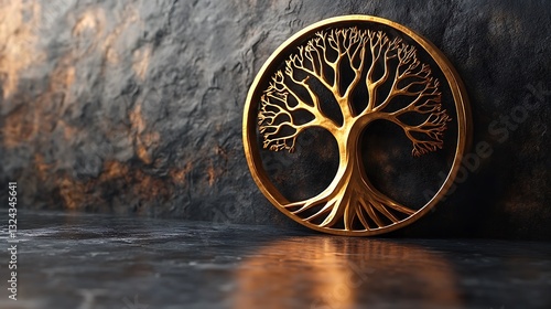 Silver tree of life elegant metal high resolution image