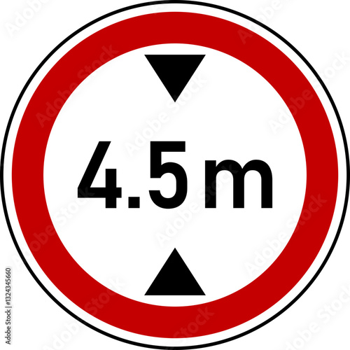 Free Download 4.5 m height restriction circular sign sticker  - GFXLoad