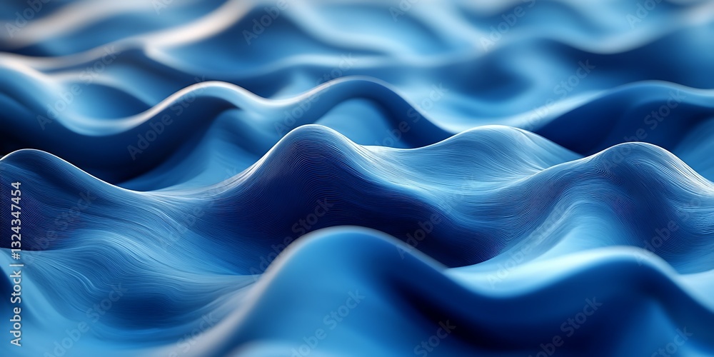 Obraz premium Abstract blue wavy texture background