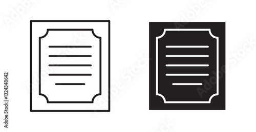 Diploma thin line and fill vector icons set