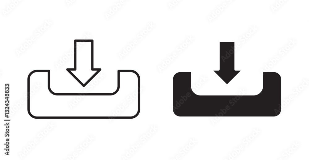 Download thin line and fill vector icons set Download thin line and fill vector icons set
