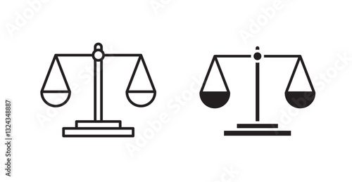 Ethics thin line and fill vector icons set