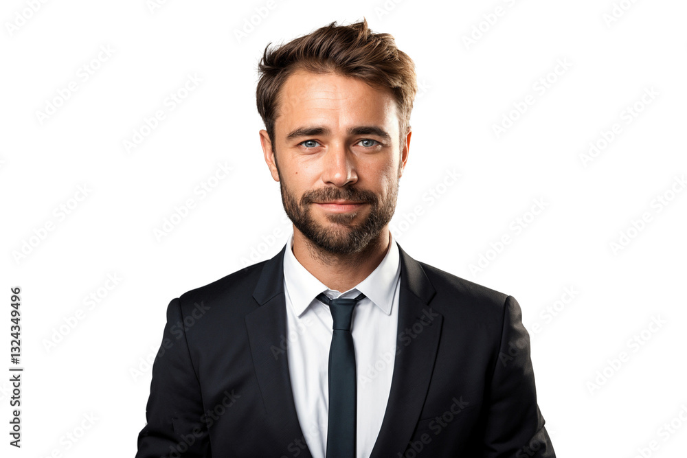 Portrait of a handsome businessman in suit smiling on face, isolated on white background Portrait of a handsome businessman in suit smiling on face, isolated on white background