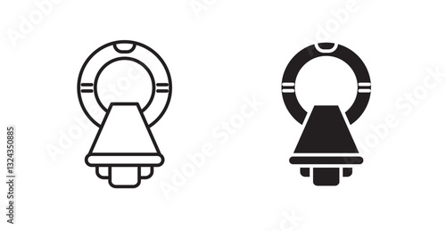 MRI thin line and fill vector icons set