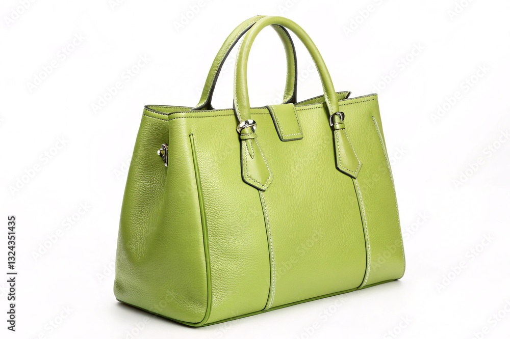 Elegant Green Handbag with Structured Design and Metal Hardware Elegant Green Handbag with Structured Design and Metal Hardware