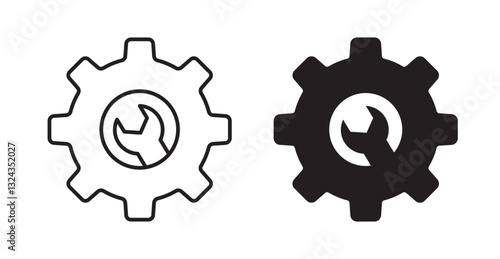 Repair thin line and fill vector icons set