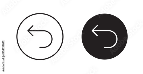 Reply thin line and fill vector icons set