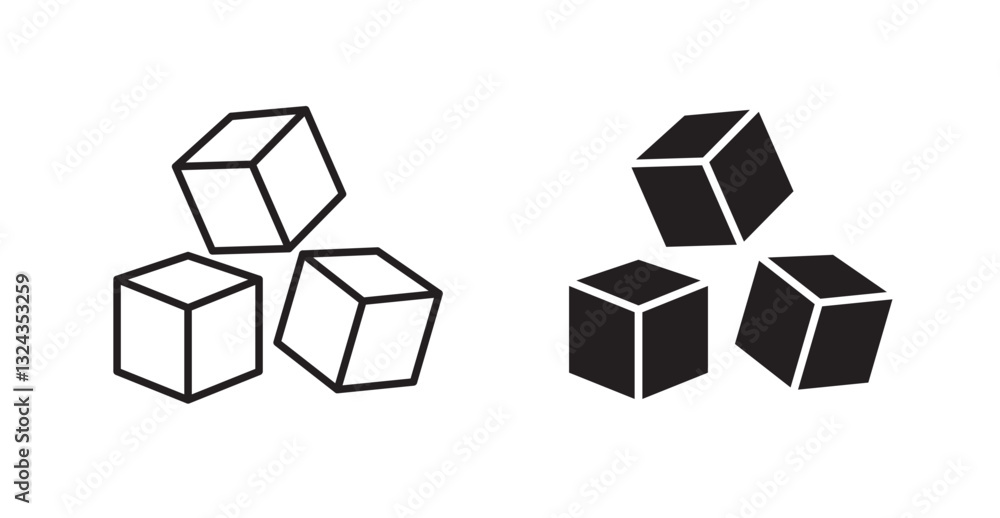 Sugar thin line and fill vector icons set Sugar thin line and fill vector icons set