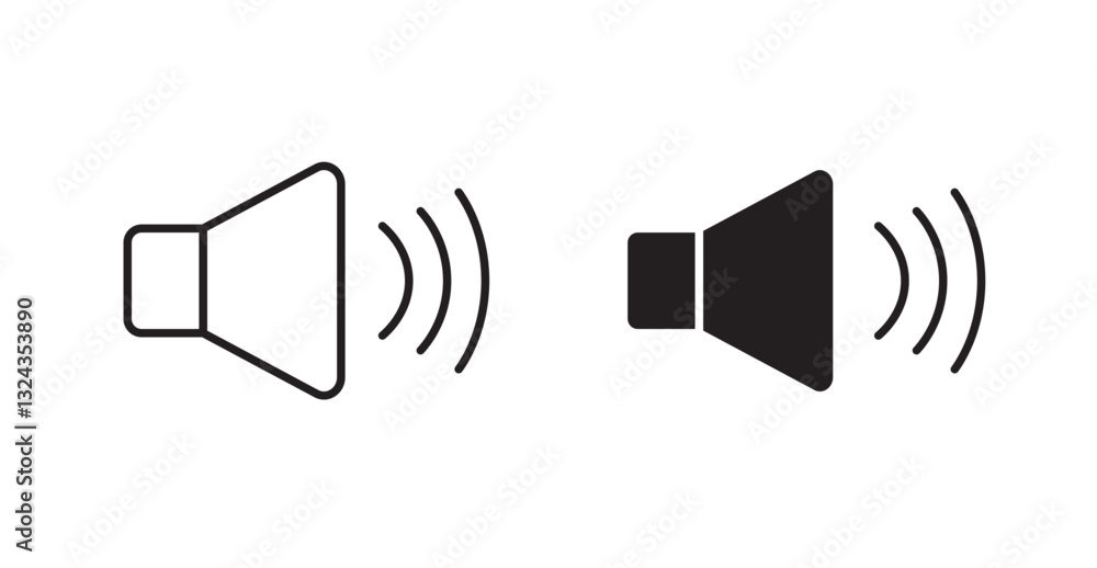 Volume thin line and fill vector icons set