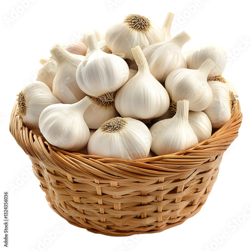 Wallpaper Mural A wicker basket overflowing with fresh, whole garlic cloves. Torontodigital.ca