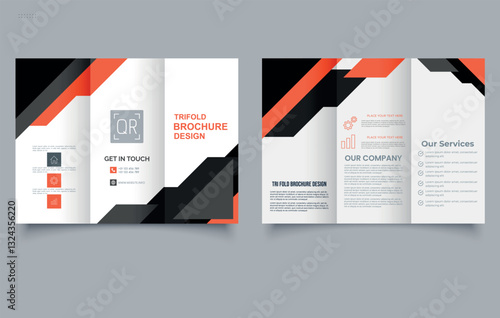 Corporate Trifold Brochure Template. Business Marketing Design
