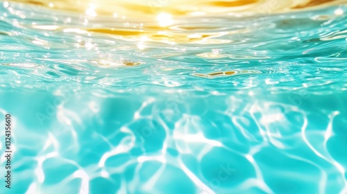 Close-Up View Of Turquoise Ripples With Sunlight