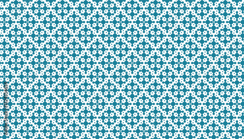 A traditional repeating floral motif design that combines floral and geometric elements in a calming blue color combination. Ideal for interior design and fashion products.