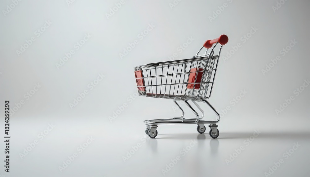 Empty Shopping Cart on a White Background Empty Shopping Cart on a White Background
