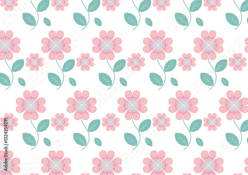 Pink Hmong Ethnic Pattern abstract