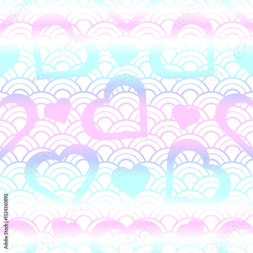 Title	
Valentine's Day greeting card, design with hearts and teddy bears. Suitable for greeting card, background, digital paper. Pastel pink and gray colors with space for text.